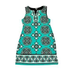 JM Collection Sleeveless Midi Dress Womens Sz XL Green V Neck Rhinestone Stretch